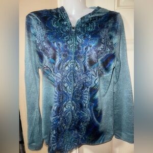 Y2K Style Zipper Hoodie Teal